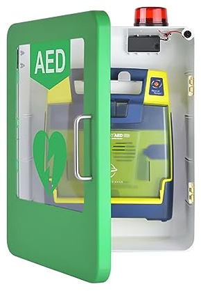 Armoire de rangement murale pour défibrillateur automatique externe (DAE) avec système d'alarme, en ABS et aux coins arrondis, idéale pour la maison, le bureau, l'hôpital et les services de sécurité