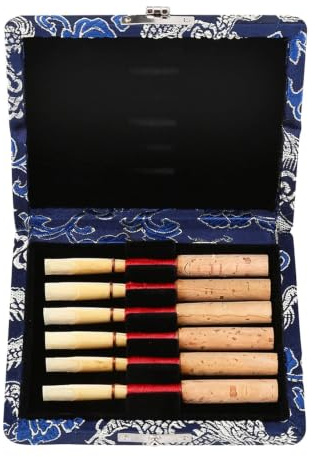 Paquete de 6 Oboe Reeds, Paquete de 6 Reeds de Oboe, Fundas de Almacenamiento, Funda de Tela de Seda para Cañas de Oboe, Para Músicos Profesionales y Amateur, Música, Clases, Rehearsal, Conciertos