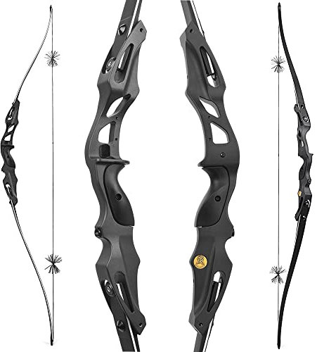 SHARROW 64 Zoll Takedown Longbogen Recurve Bogen Traditionell Jagdbogen 20-50lbs ILF Wurfarme Aluminiumlegierung Riser Rechte Hand für Bogenschießen(30lbs)
