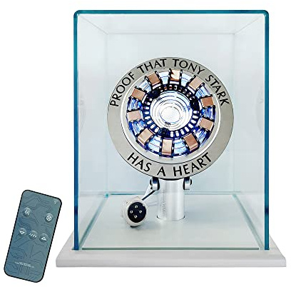 Lonyiabbi 1:1 Arc Reactor MK1 LED da collezione con vetrina, luce di controllo vocale alimentata tramite USB