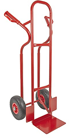 TRESTLES S04 Rot Sackkarre | Stahlgestänge | pannensicheres PU Rad | 250 kg Tragkraft | Treppenrutschkufen | Made in EU