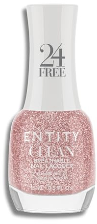 Entity Clean Nagellack, atmungsaktiv, schnell trocknend und mit Geleffekt, langanhaltend und stärkend, ungiftiger Nagellack, natürlich und vegan (Glow Within)