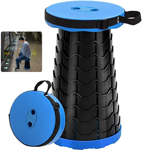 Taburete Retráctil,Taburete de Camping,Taburete Plegable de Viaje,Silla Plegable Ligera,Taburete Plegable Portátil al Aire,Ajustable Taburete Telescópico Ligero para Camping,Jardín,Pesca,Barbacoa
