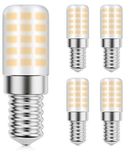 VIIVUU E14 LED Warmweiss kühlschranklampe 3W,Nähmaschine Lampen Warmweiß 3000K 280LM Ersatz Halogenlampen 25W Leuchtmittel,230V Abstrahlwinkel,Nicht Dimmbar für Kühlschrank 4er pack