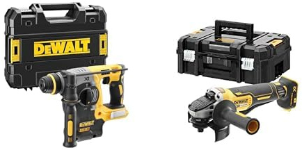 DEWALT - Perforateur SDS-PLUS Brushless 2J XR 18V - DCH273NT-XJ - Marteau Perforateur & Meuleuse Brushless XR 18V 5Ah Li-Ion - DCG406NT-XJ - Meuleuse sans Fil avec Interrupteur à Palette