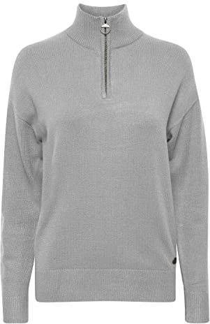 OXMO OXRita Troyer - Maglione da donna a maglia grossa, Mid Grey Melange (200455), S
