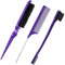 Edges Brush, 3 Stück Sleek Bun Bürste Für Sleek Zopf, Witbicg Teasing Brush Haarbürste Borstenkamm Baby Hair Brush Toupierbürste Babyhaare Geeignet Für Friseur Dame Baby Kind (Lila)
