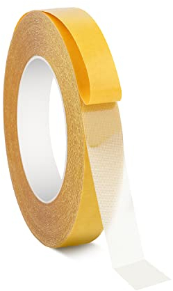 SAVITA Double-Sided Fabric Tape Heavy Duty, Super Sticky Multifunctional Double Sided Tape Wide Double Sided Mounting Tape for Home Office School (65.6ft Long), Yellow, 0.6inch/15mm