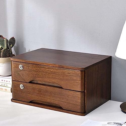 Schubladenbox Organizer Und Zubehör – Aktenschrank Für Den Schreibtisch, Schreibtisch-Organizer Aus Massivem Holz Mit Schloss, Büro-/Heim-/Schultisch-Schubladen-Organizer Und Zubehör ( Size : 2 layer