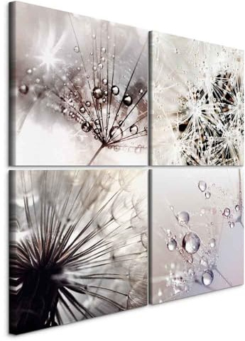 murando - Akustikbild Set Pusteblumen je, Schlafzimmer, Wohnzimmer, modern | Verbessert Raumakustik, reduziert Hall, ideal fürs Büro oder Wohnzimmer, hochwertige Verarbeitung, schnelle Montage, stilvoll