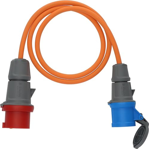Brennenstuhl Camping Adapterkabel 1,5m | CEE-Adapter mit 400V/16A Stecker und 230V/16A Kupplung, ständiger Einsatz im Außenbereich IP44, Made in Germany