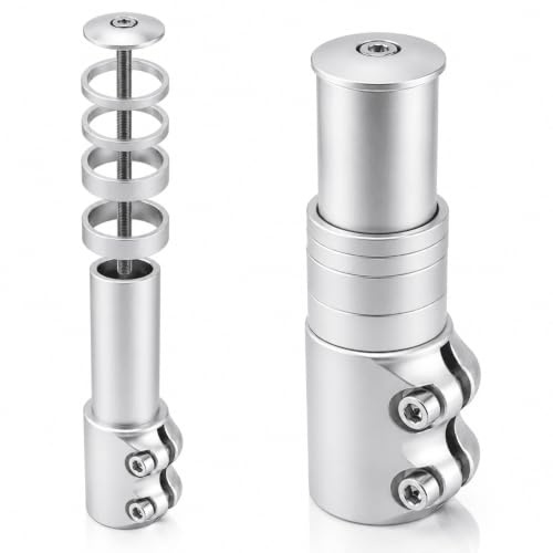 MidGard Fahrrad Gabelschaftverlängerung, Ahead Vorbau Adapter für 1 1/8 (Ø 28.6 mm), Lenkererhöhung aus Leichter Aluminiumlegierung für MTB Trekking E-Bike Inkl. 4 Spacer