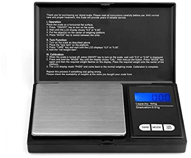 Pocket Scale 0.01g to 500g Portable Digital Kitchen Weighing Scale, Mini Digital Scale High Precision for Gold, Jewellery, Food, Herb and Coffee with Back-Lit LCD Display