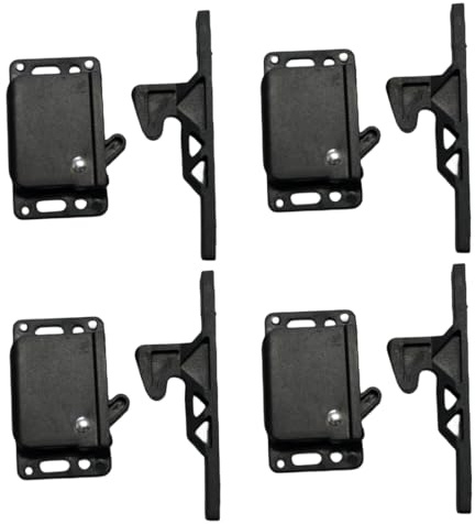 UPEYXDQR RV-Schrankriegel, Schubladen-Riegel, universal, Push-to-Close Greifer, Baby- oder Katzensicher, ideal für Wohnmobil, Wohnmobil, Boot, Wohnmobil, Anhänger, Zuhause, 4 Stück