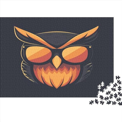 Puzzle mit 1000 Teilen für Erwachsene, Emoji-Eulen-Puzzle, kreatives rechteckiges Holzpuzzle, Geschenk für Freunde und Familie, 1000 Teile (75 x 50 cm)