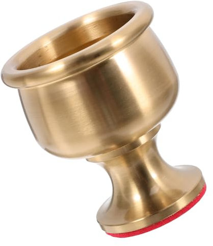 BELLIFFY Copa De Latón Pequeña Para Ofrendas y Agua, Vaso Metálico Decorativo Pie, Multifuncional Para Hogar, Oficina y Mesa, Accesorio Budista Portátil