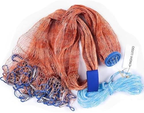 Angelnetz Wurfnetz zum Fischen Nylon Fischernetze mit Sinker Salzwasser-Angelnetz für Teiche, Flüsse und Seen Durchmesser 1,8m/2,4m/3,0m/3,6m/4,2m/4,8m/5,4m/6,0m/6,6m/7,2m