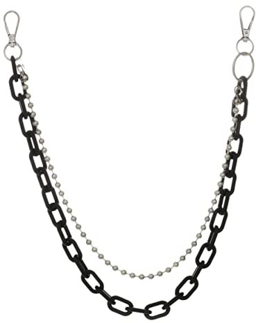 SOIMISS Hip Hop Taillenkette Damen Schwarz Modische Bauchkette mit Runden Perlen Handgefertigte Metall Gürtelkette Glänzende und Langlebige Schmuckkette für Partys Reisen Tanzen