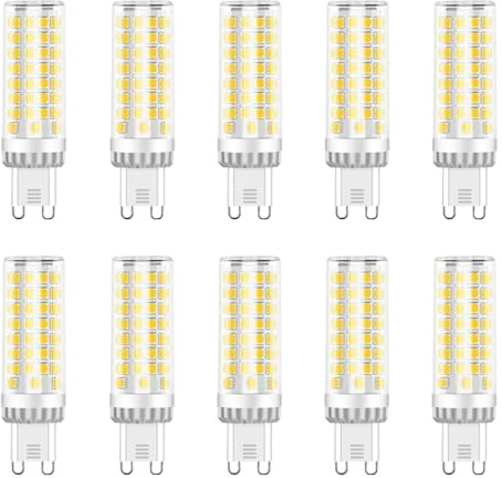 ZFQ 10W G9 LED Lampe Kaltweiß, G9 LED Leuchtmittel 6000K, Enegiesparende Glühbirne G9 LED Ersatz für 100W Halogenlampen, 95 LED Chips, 1000LM, AC220V-240V, 10er Set