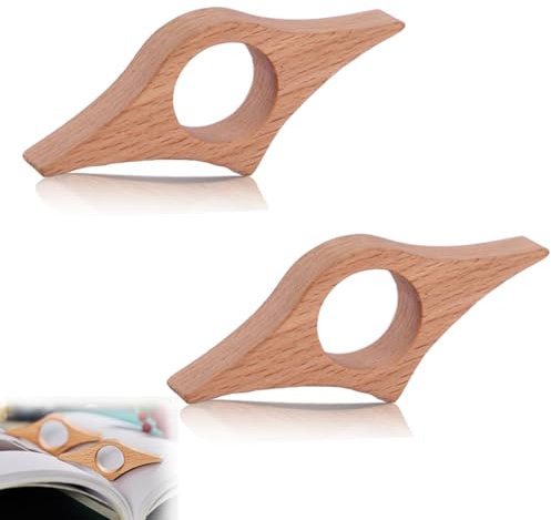NHQZ 2PCS Porta pagine libro in legno, Porta libri, Leggio per libri, Supporto laterale per libro, accessori per la lettura, per gli amanti dei libri, regali originali per chi ama leggere