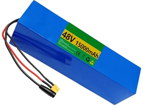 Batería Bicicleta Eléctrica 36V 48V 10Ah 15Ah 18Ah Batería Iones Litio PVC Impermeable Batería De Alta Potencia con Cargador para 250W 350W 500W 800W 1000W Motor 48V 15AH,XT60