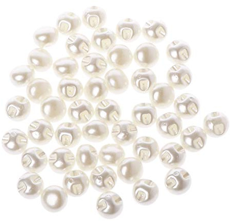 NONGYU Perlenknöpfe zum Nähen, rund, 10 mm, 11 mm, Kleidungszubehör für Hochzeitskleid, Kostüm, Schmuck, 50 Stück
