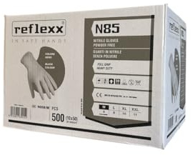 Generico Guanti In Nitrile Senza Polvere 85 Neri - 500 pcs (M)