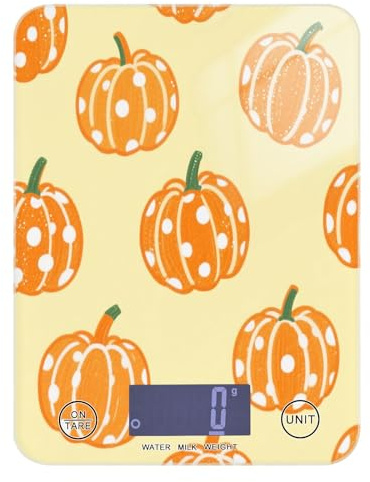 Pesa para - Bilancia da cucina con display LCD, 5 kg/5 g, per autunno e autunno, a pois, con 4 unità per cucinare spezie e sapone (batterie non incluse)