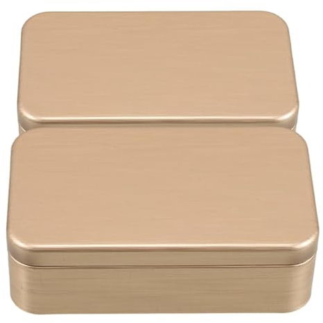 FRCOLOR 2 Stück Kleine Blechdose Mit Deckel Tragbare Metallbox Aus Weißblech Für Schmuck Münzen Und Kleinteile Quadratische Aufbewahrungsbox Für Zuhause Büro Und Reise