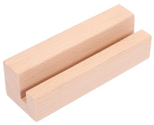 Alipis Holzständer für Kalender und Fotos Natürlicher Holzsockel mit Schlitz Stabiler Tischkartenhalter für Notizen Memo Fotokarten Dekorativer Schreibtisch-organizer