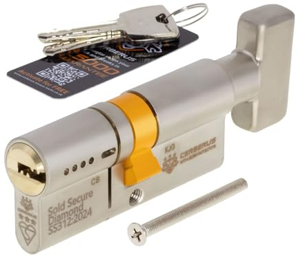 CERBERUS TS007 3-Star Thumbturn Euro Cylinder SSD Door Lock - 35/35 (70mm)