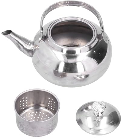 Tetera de acero inoxidable con infusor, tetera, cafeteraolla de agua fría y caliente para el hogar, restaurante, comedor, sala de reuniones, cafeteríay bar (16cm)