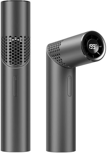 Ventilador de Mano Portátil, Mini Turbo Ventiladors, 199 Velocidades Recargable USB, Ventilador Plegable 90°, Ventilador Pequeño de Mesa, Escritorio y Cuello, para Casa,Oficina,Escuela,Exterior,Gris