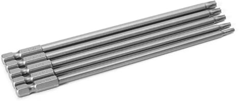 Set di 5 punte per cacciavite torx, lunghezza 150 mm, in acciaio legato con foro centrale per trapano elettrico, avvitatore manuale per t10 a kit t30