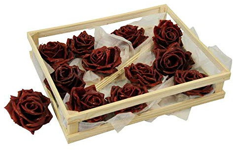 Klocke Kerzen Wunderschöne & Große Wachsrosen/Rosen - 12 Stück - Ø 10cm - Wasserfest - Tischdekoration - Dekoration Herbstfloristik/Allerheiligen/Deko - Grabgesteck Totensonntag (Bordeaux, Ø 10cm)