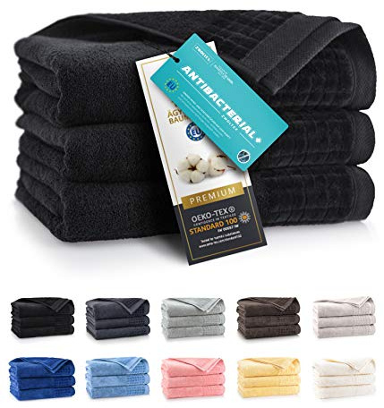 ZWOLTEX Himmlisch weiche Handtücher aus 100% Ägyptischer Baumwolle I Made IN EU I Gästehandtücher Ultra-Soft Duschtuch Badetuch - 3er Handtuch Set