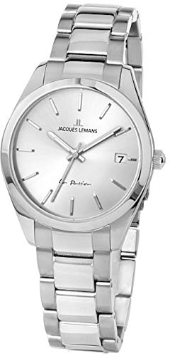 JACQUES LEMANS Damenuhr La Passion Edelstahlband massiv Edelstahl 1-2084D