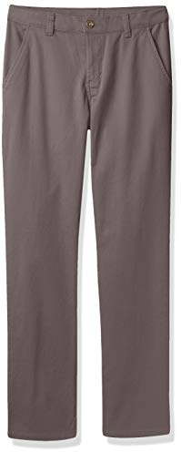 Chaps Big Boys School Uniform Twill Pull-on Pants, Grey, 14