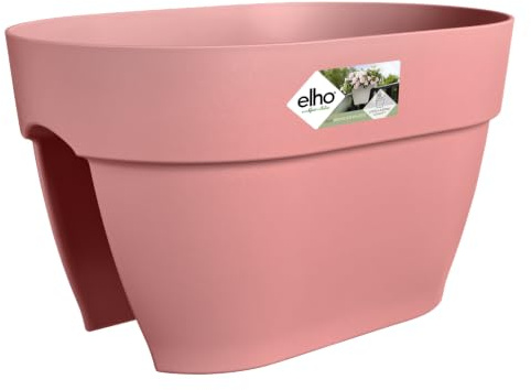 Elho Vibia Campana Flower Bridge 40cm jardineras - Dusty Pink | L 26 x An. 39 x Al. 22 cm | Apta para exterior