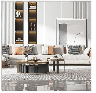 DRERIO 30 cm Selbstklebender Glasspiegel HD Quadratischer Klebespiegel Großer Glasspiegel ohne Rahmen Tischspiegel Aufkleber Spiegelfliesen Bastelspiegel Quadratischer Wandklebespiegel