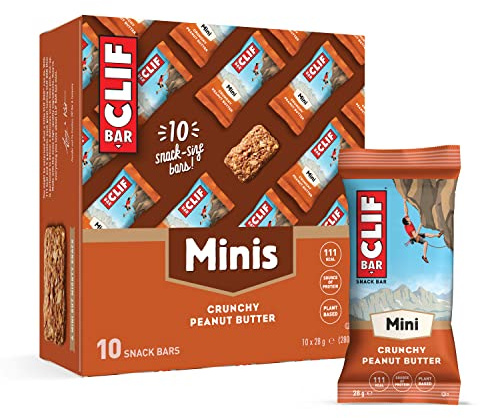 CLIF BAR Minis - Snack Bar - Crunchy Peanut Butter - Plant Based Protein - 10 x 28 g