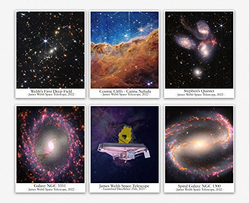 James Webb Teleskop Bilder Wall Poster - Telescope Erfasste Fotos Deko Aesthetic Wandbilder - Weltraum Deko Deko Wohnzimmer Displate - James Webb Space Telescope Set Von 6 (33cm x 48cm)