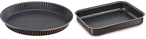 Tefal Perfectbake Moule A Tarte 30cm Aluminium 100% Recyclé J5548402, fabriqué en France & Success Plat Mini Four Aluminium J1600502, fabriqué en France