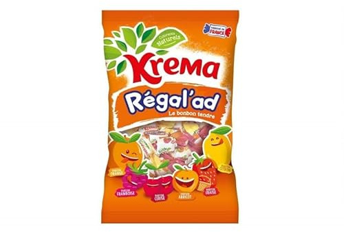 KREMA REGALAD - Régalad 590G, Délicieuses Douceurs Gourmandes de Bonbons Fondants avec des Saveurs uniques - Epicerie Sucrée. - Le Lot De 3