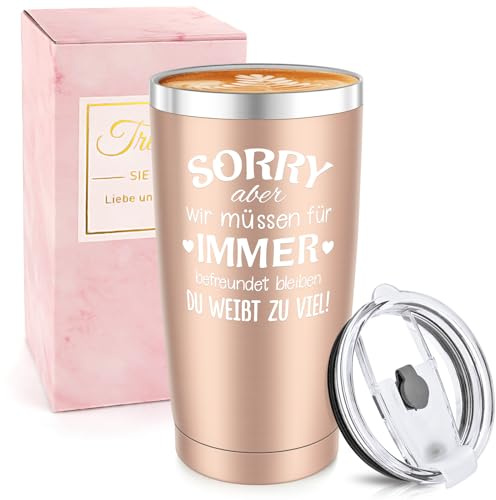 Miofula Tasse Beste Freundin Geschenke, 20oz Travel Mug Lustig Geschenke für Freundinnen, Tasse Personalisiert Geschenk für Freundin zum Geburtstag, Weihnachten, Freundschaft Geschenk Freundinnen
