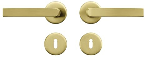 AXA Kit de ferrures de porte intérieure - Poignée de porte avec rosace - Avec trou de serrure - Doré