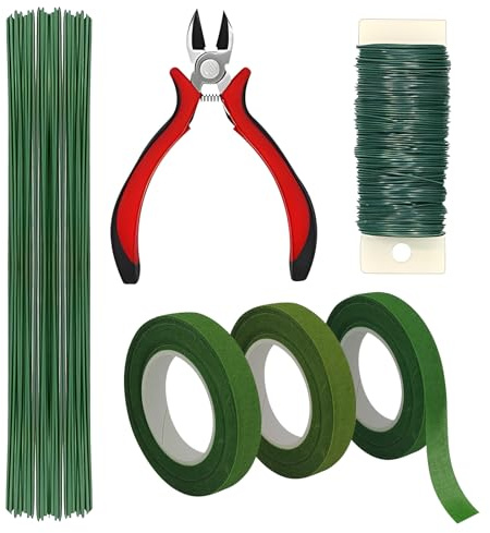 BREANIFULL 6 Stück Blumen Arrangement Tool Kit Einschließlich Blumen-Bänder und Wraps, Kugelkopf Pins, Blumen-Band Blumen Arrangement Tool Kit für DIY Blumenstrauß-Stiel-Wickel Floristen (6)