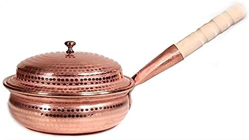HPTHLY Cooking Pot Pure Copper Snow pan Copper Pot Copper Utensils Soup Pot Milk Pot Copper Kitchen Utensils Single Handle Pot nonstick pan