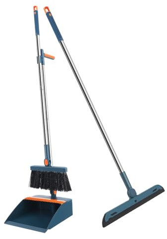 HAWILLOSCH Escobas Plegables De Kit De Escoba Recogedor para Limpieza De Suelos Casa o Jardín Color Morado