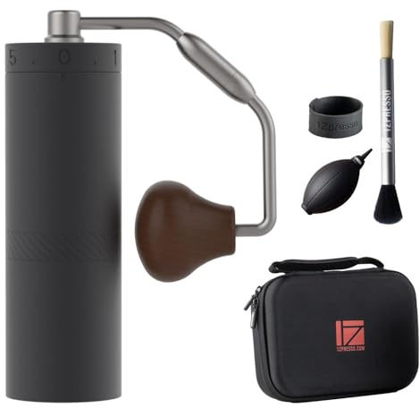1Zpresso X-Ultra Manual Coffee Grinder-Midnight Black, Well-Built Sturdy Metal Body, Assembly Stainless Steel Burr, Numerical External Setting, Magnet Catch Cup, Faster Grind Efficiency Portable Mill